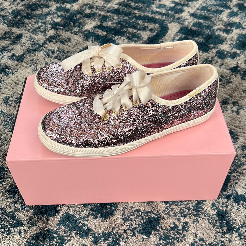 kate spade new york Girls' Glitter Sneakers Keds